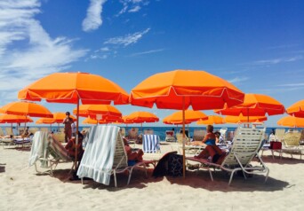 Seacrest Beach umbrellas sunny summer
