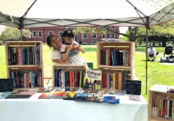 Table pop-up market from Belonging Books