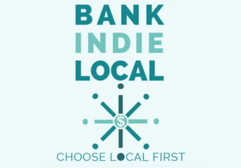 LLL slide that reads "bank indie local"