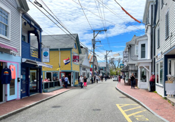 Image of a street running through a quaint down town