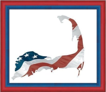 Cape Cod Shape Flag FRAMED